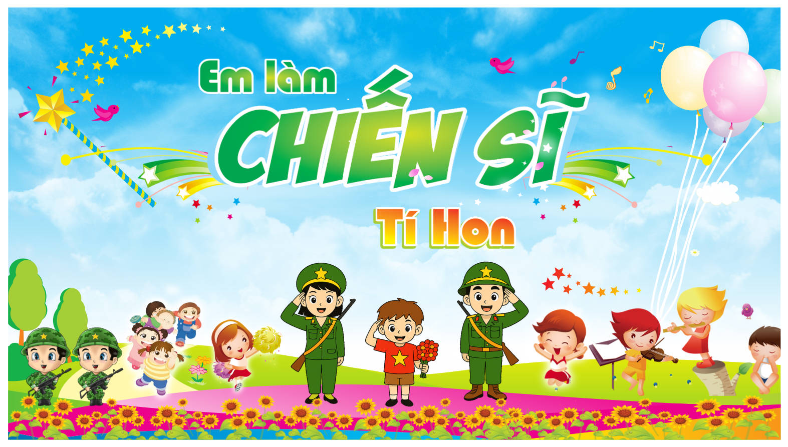 911254 background phông nền maket sân chơi em là chiến sỹ tí hon file corel x5