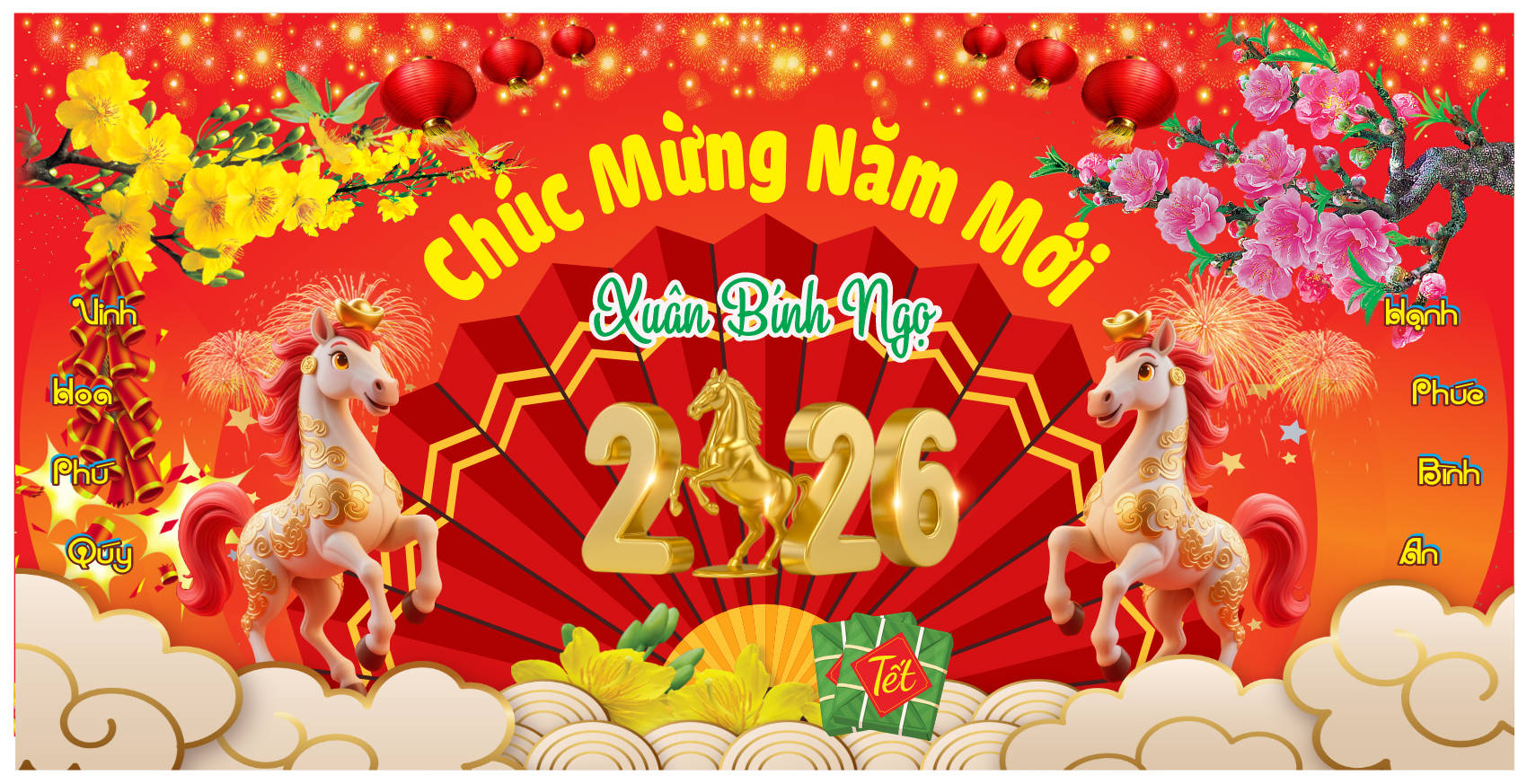 2112598 background phông nền maket chúc mừng năm mới tết xuân Bính Ngọ 2026 file corel x7
