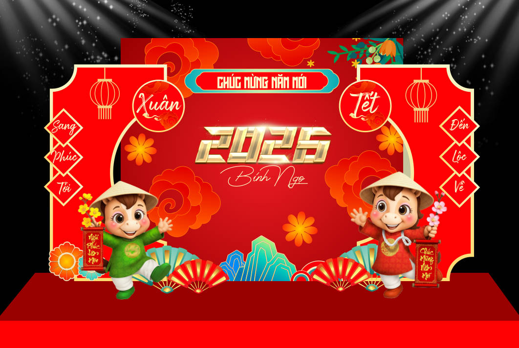 312511 file thiết kế mô hình decor chụp ảnh tết năm mới xuân Bính Ngọ 2026 corel x7