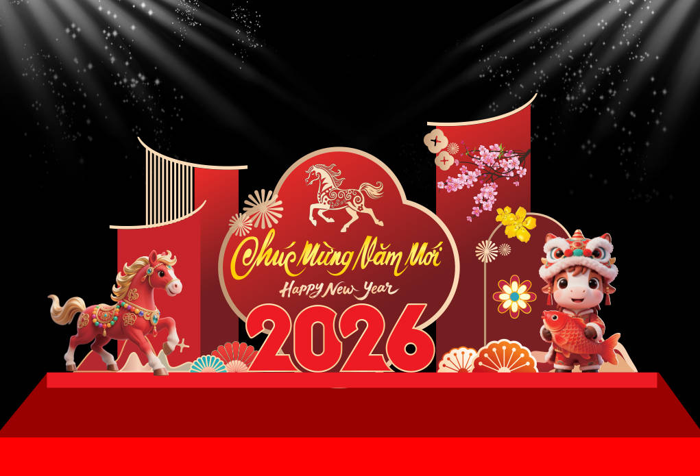 312520 file thiết kế mô hình decor chụp ảnh tết năm mới xuân Bính Ngọ 2026 corel x7