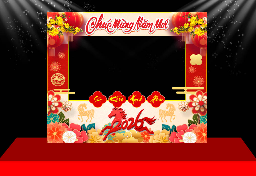 312521 file thiết kế mô hình decor chụp ảnh tết năm mới xuân Bính Ngọ 2026 corel x7