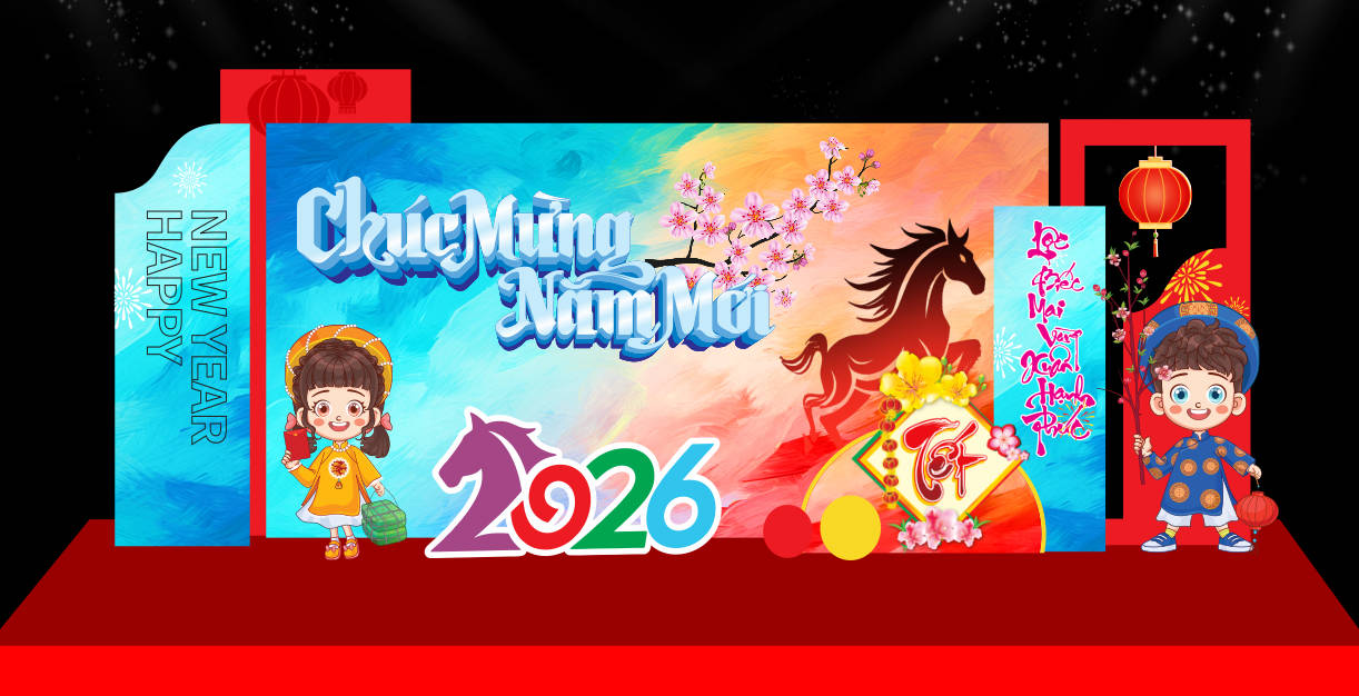 31253 file thiết kế mô hình decor chụp ảnh tết năm mới xuân Bính Ngọ 2026 corel x7