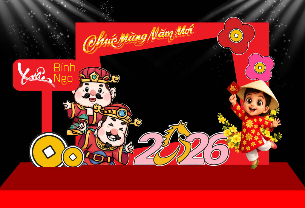 31257 file thiết kế mô hình decor chụp ảnh tết năm mới xuân Bính Ngọ 2026 corel x7