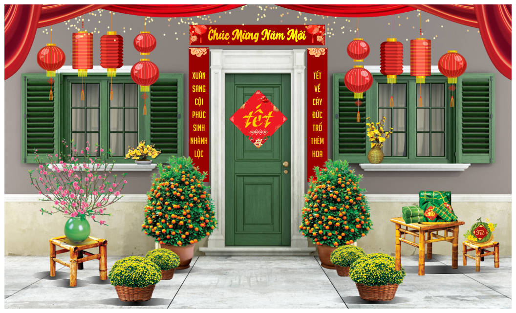 Background phông nền tiểu cảnh chụp ảnh tết check in năm mới file corel x7-38