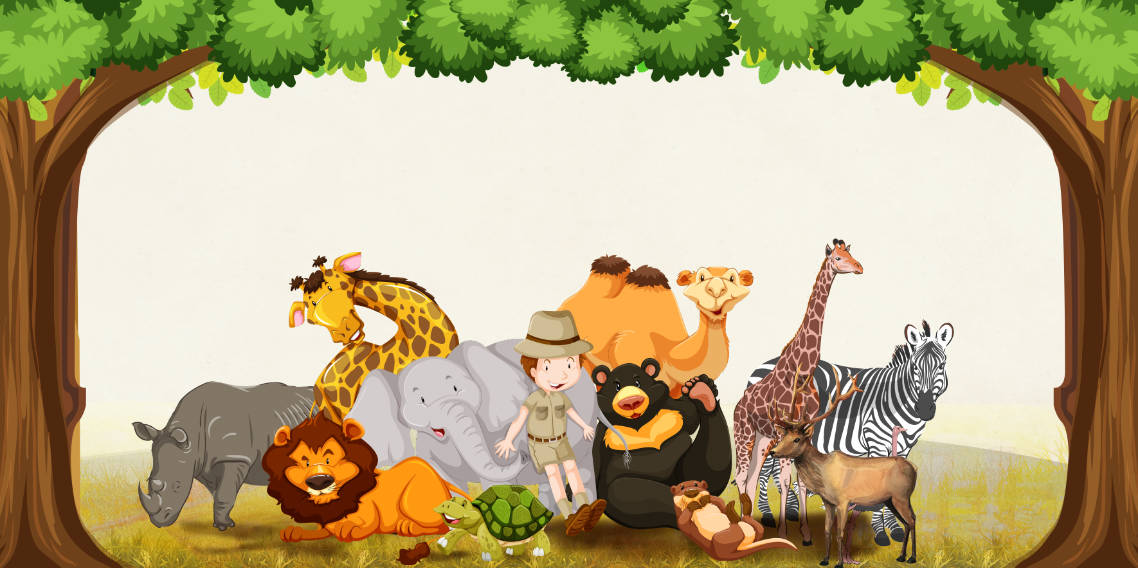 92261 tranh tường động vật rừng file PSD