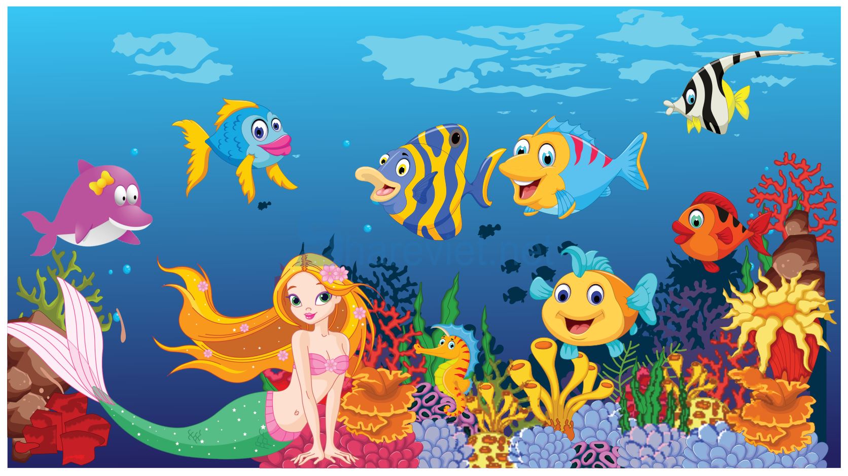 23268 tranh hoạt hình nàng tiên cá corel x7