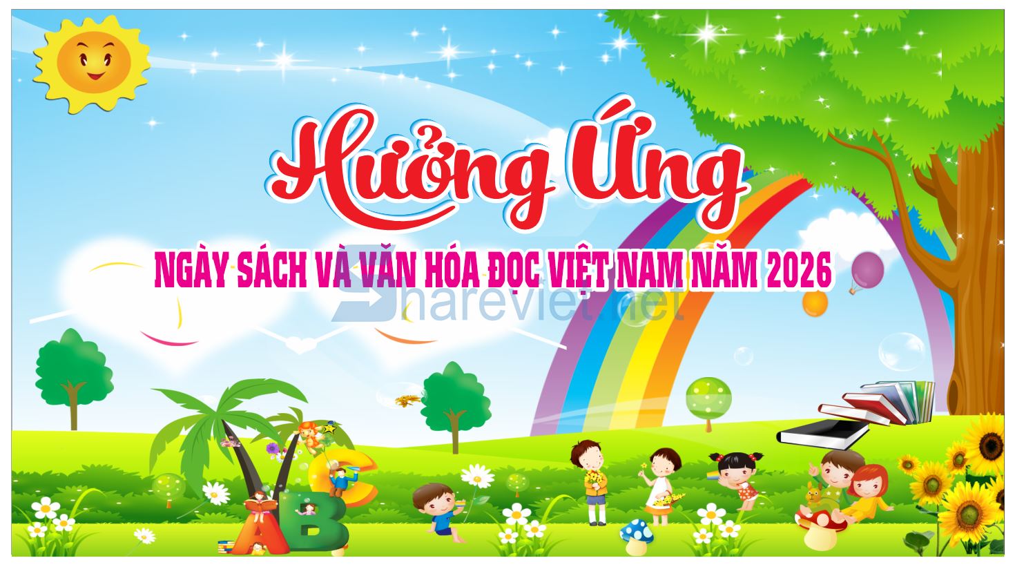 33263 background phông nền maket ngày hội đọc sách file corel x7