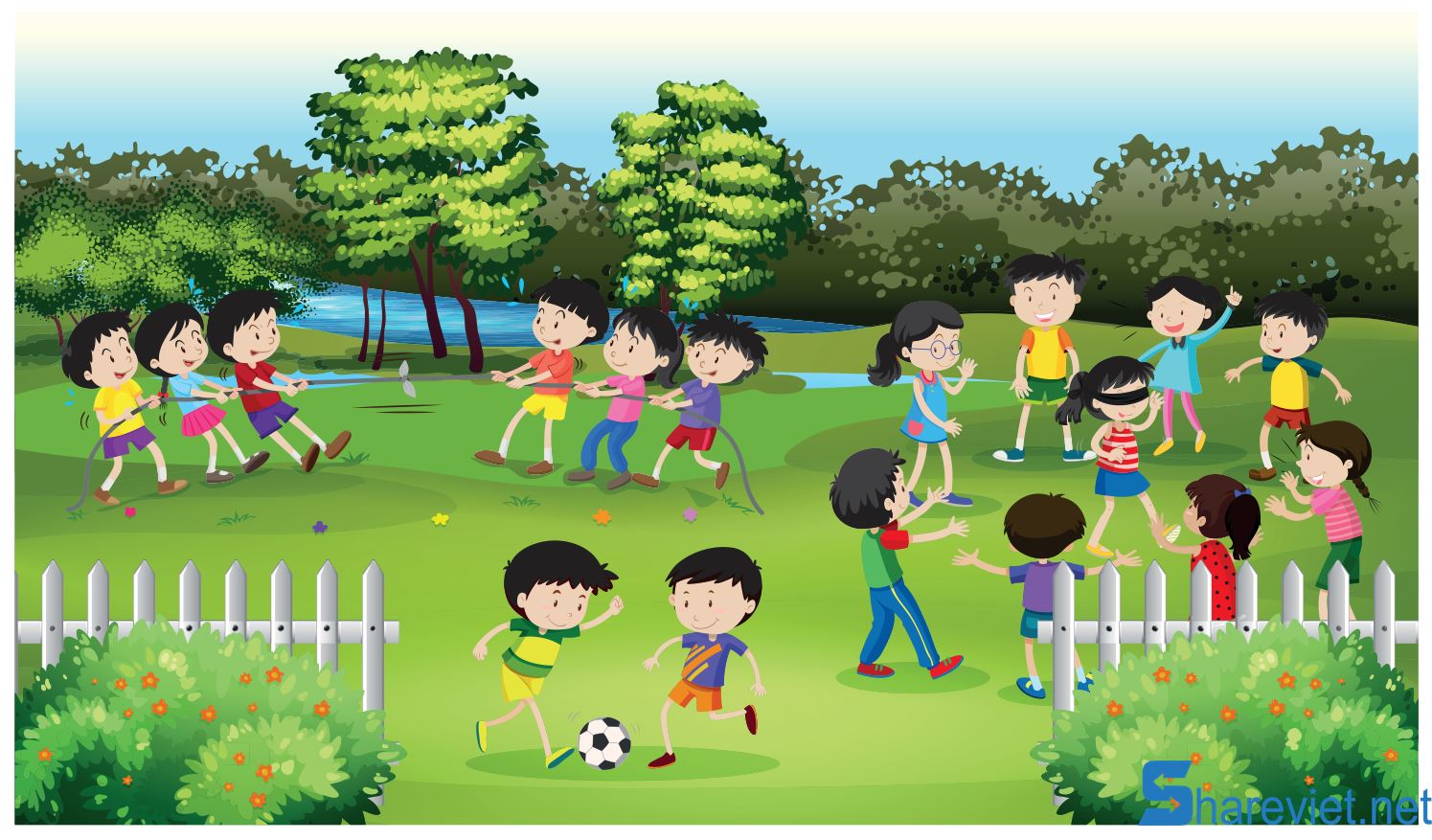 42267 vector tranh thiếu nhi trẻ em mầm non vui chơi file corel x7