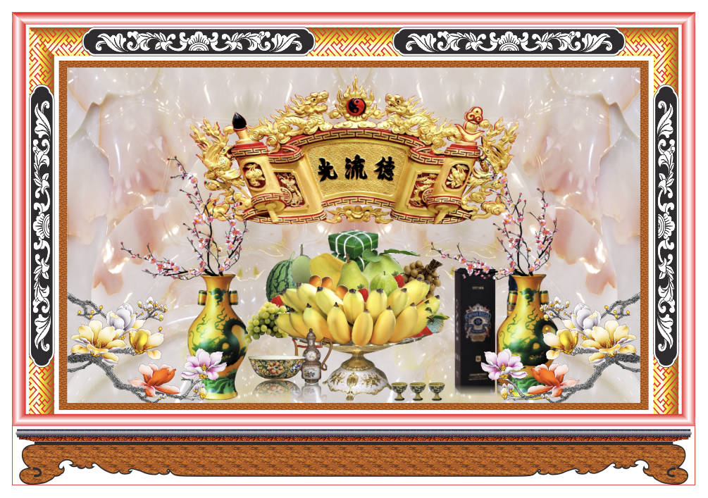 Tranh trang trí phòng thờ gia tiên file corel x7-30