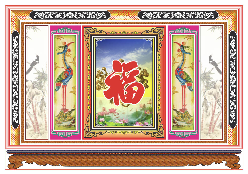 Tranh trang trí phòng thờ gia tiên file corel x7-31