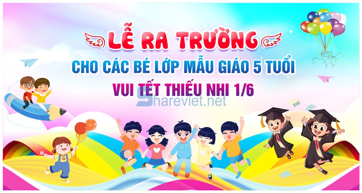15261 background phông nền maket lễ tổng kết ra trường mầm non file corel x7