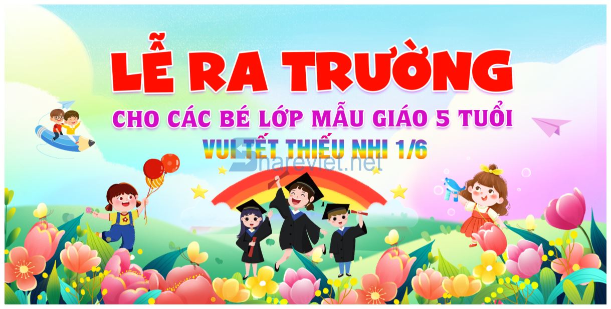 15262 background phông nền maket lễ tổng kết ra trường mầm non file corel x7