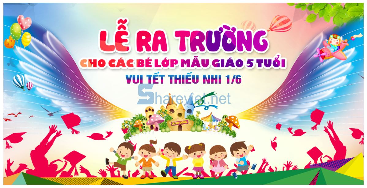 15264 background phông nền maket lễ tổng kết ra trường mầm non file corel x7