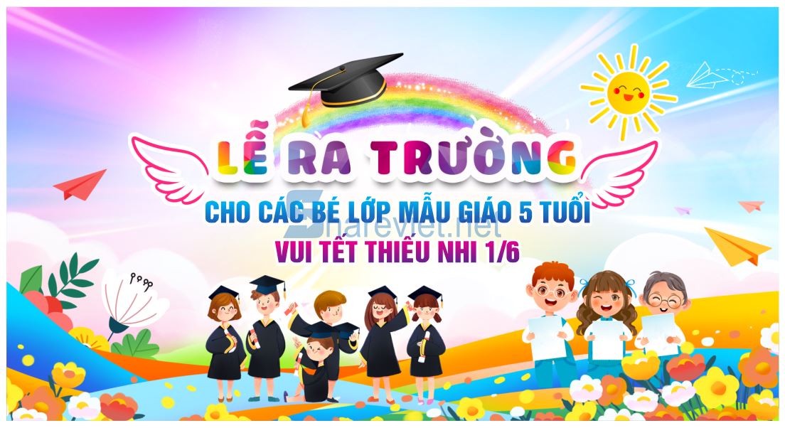15269 background phông nền maket lễ tổng kết ra trường mầm non file corel x7