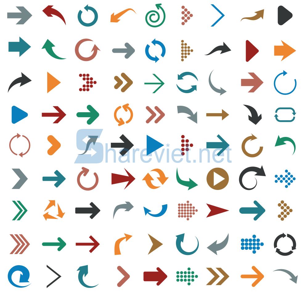 53265 vector các loại mũi tên chỉ hướng file corel 12