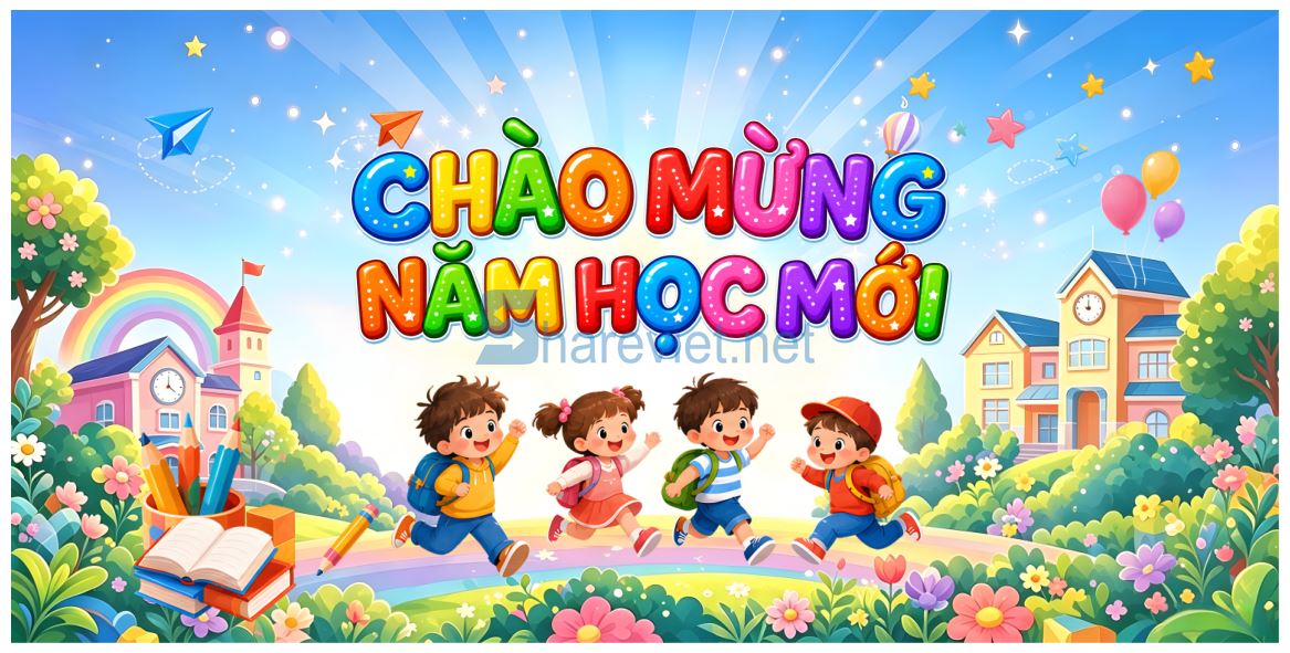 18261 background phông nền maket khai giảng chào năm học mới trường mầm non file corel x7