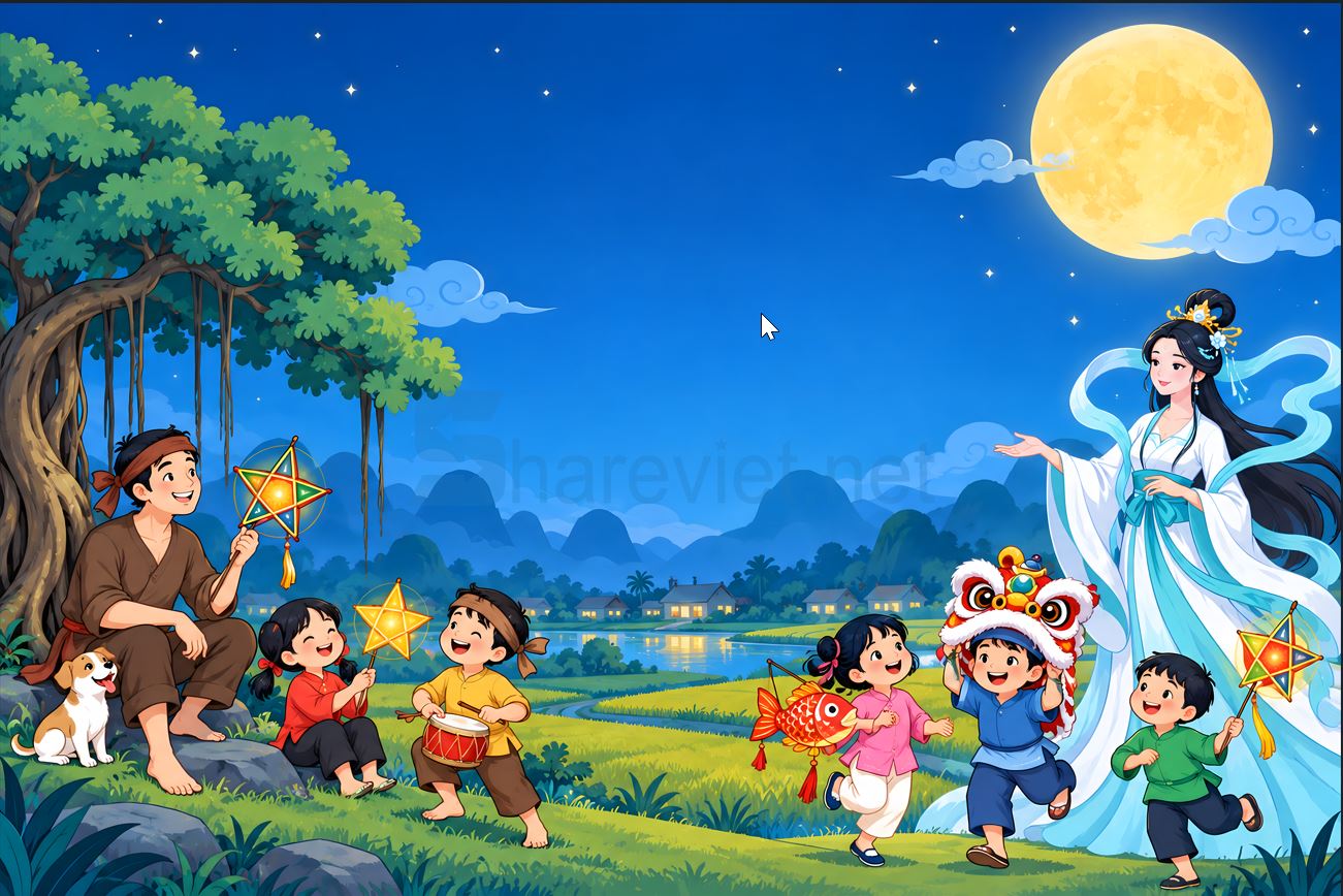 background phông nền maket trung thu đêm hội trăng rằm file PNG (1)