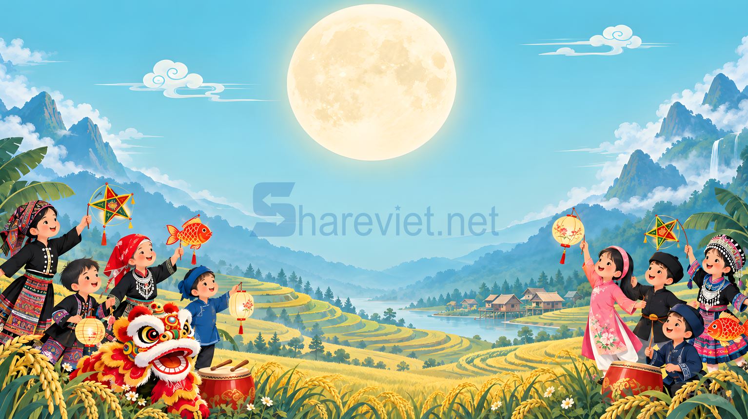 background phông nền maket trung thu đêm hội trăng rằm file PNG (11)