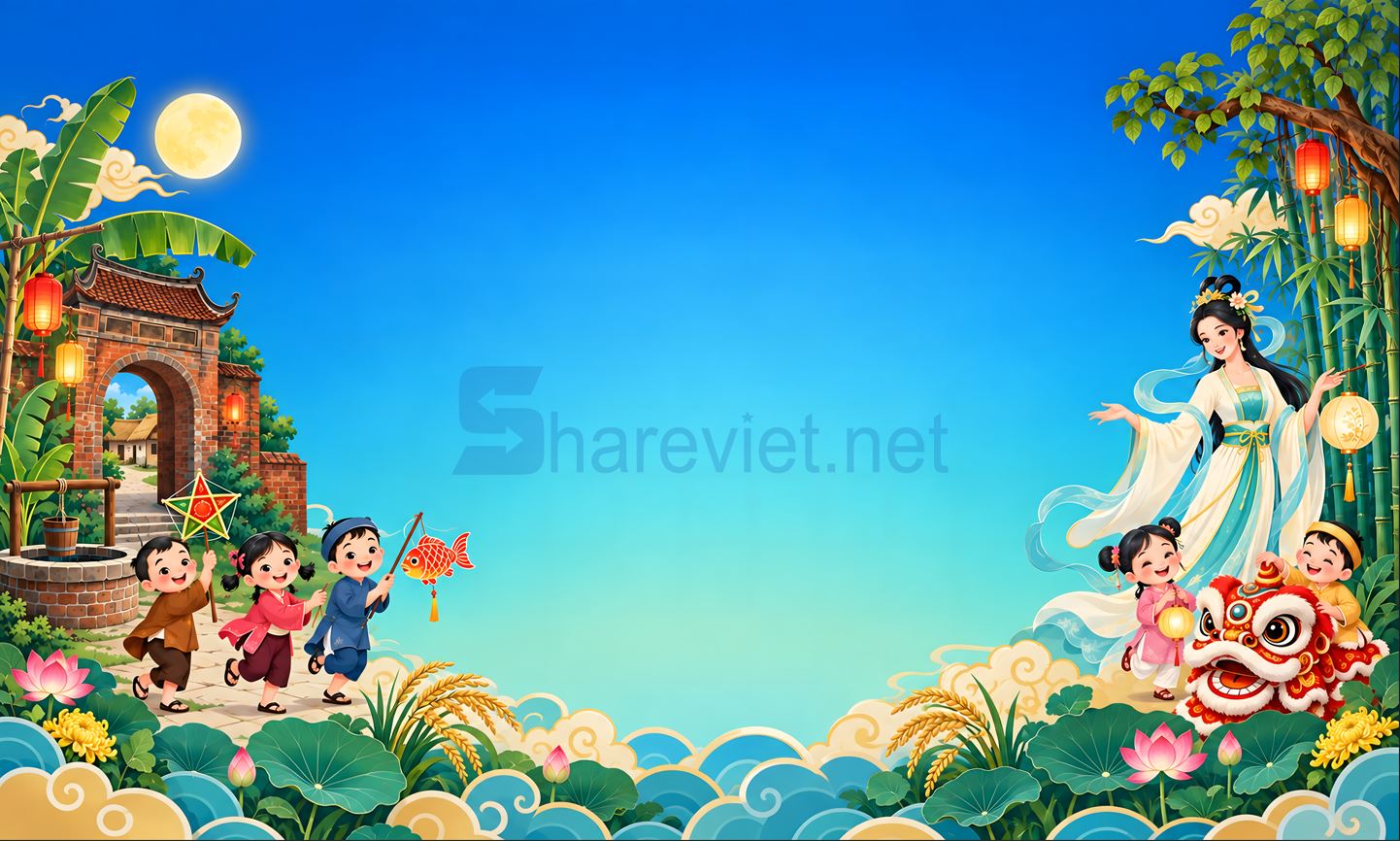 background phông nền maket trung thu đêm hội trăng rằm file PNG (18)