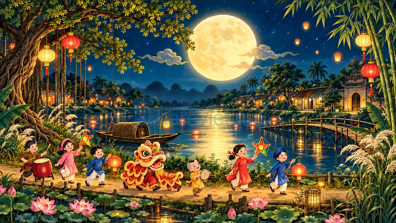 background phông nền maket trung thu đêm hội trăng rằm file PNG (5)