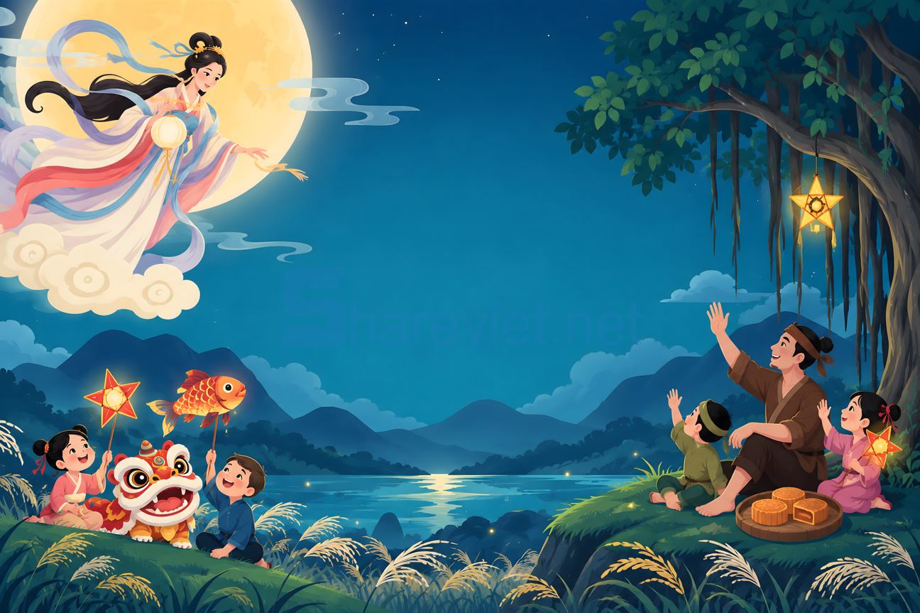 background phông nền maket trung thu đêm hội trăng rằm file PNG (6)