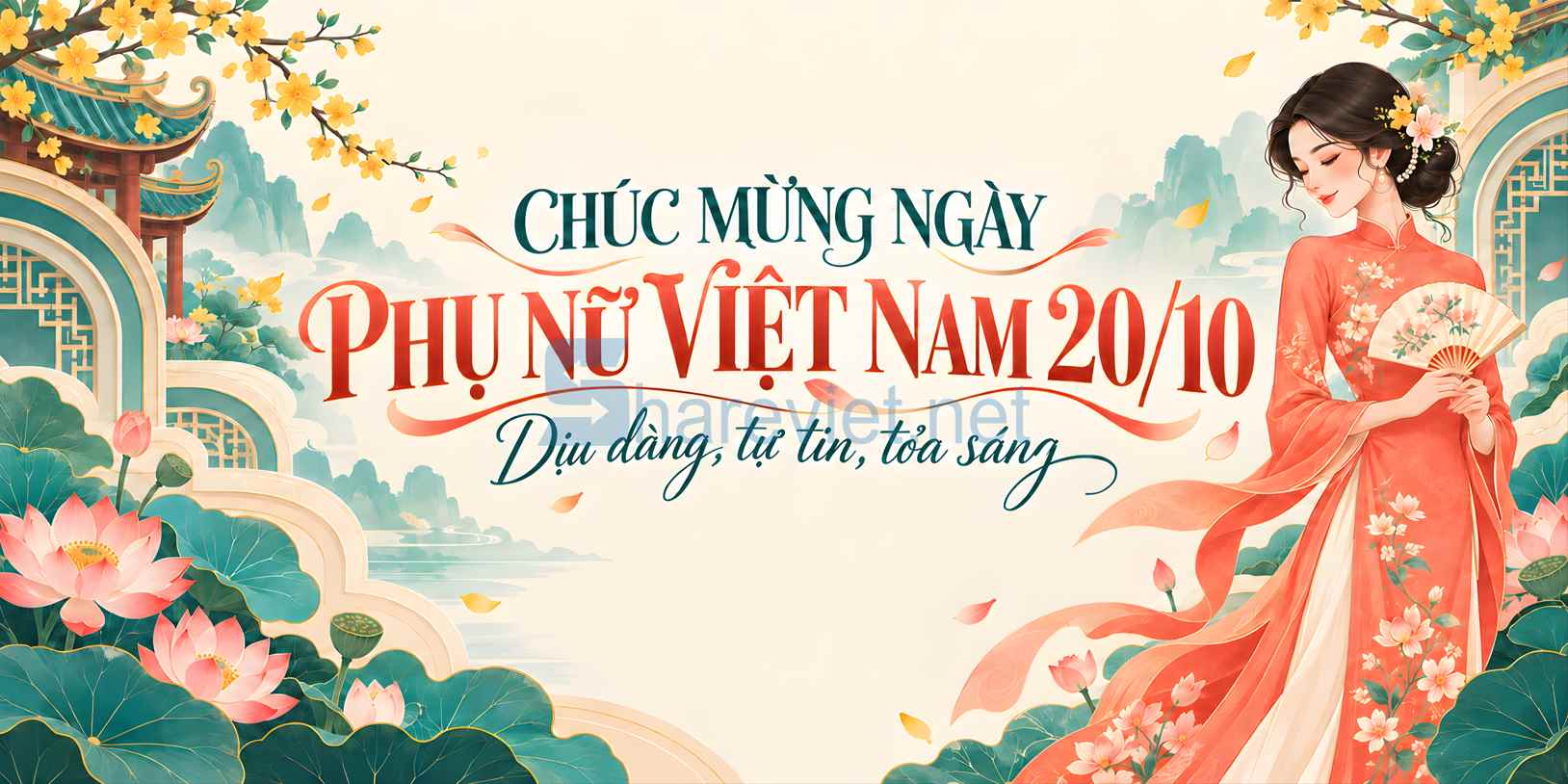 Background phông nền maket  chúc mừng ngày phụ nữ Việt Nam 20.10 file PNG  (12)