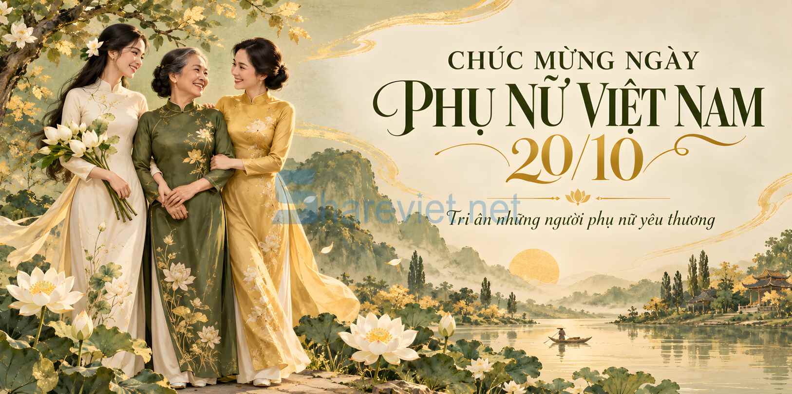 Background phông nền maket  chúc mừng ngày phụ nữ Việt Nam 20.10 file PNG  (29)