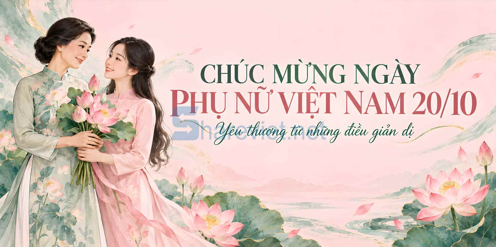 Background phông nền maket  chúc mừng ngày phụ nữ Việt Nam 20.10 file PNG  (4)