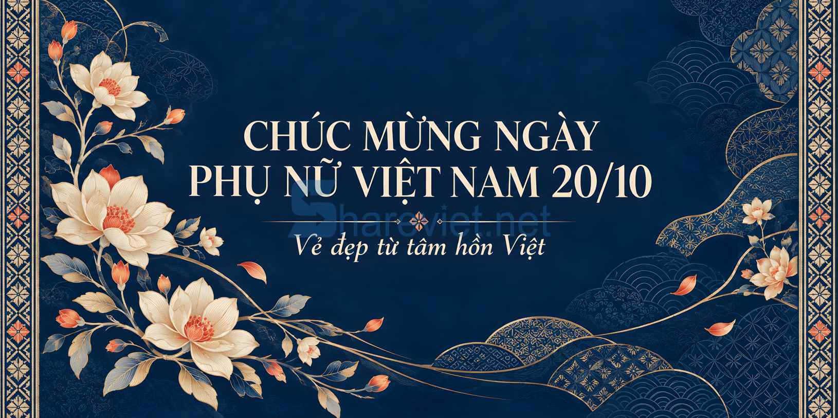 Background phông nền maket  chúc mừng ngày phụ nữ Việt Nam 20.10 file PNG  (6)