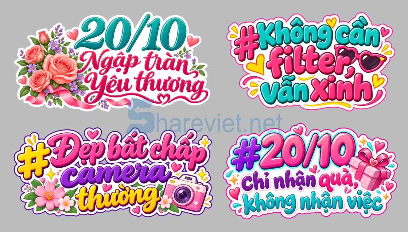 210262 Hashtag ngày phụ nữ Việt Nam 20.10 file PNG