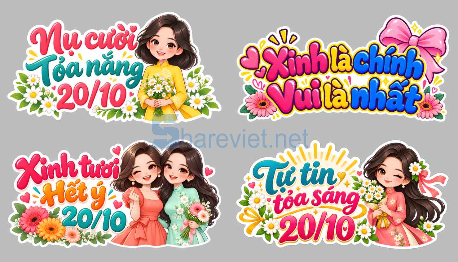 210266 Hashtag ngày phụ nữ Việt Nam 20.10 file PNG