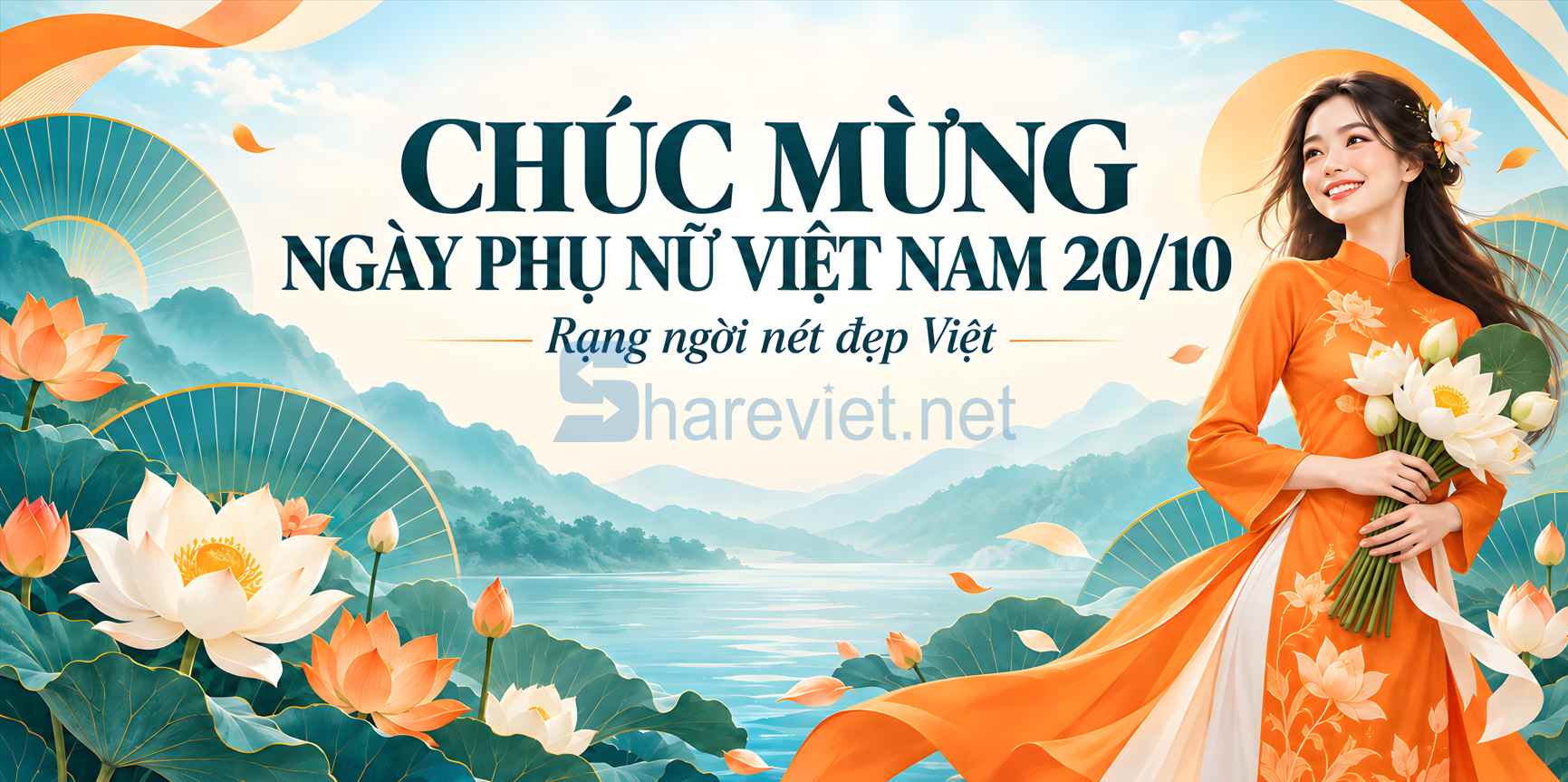 Background phông nền maket  chúc mừng ngày phụ nữ Việt Nam 20.10 file PNG  (36)