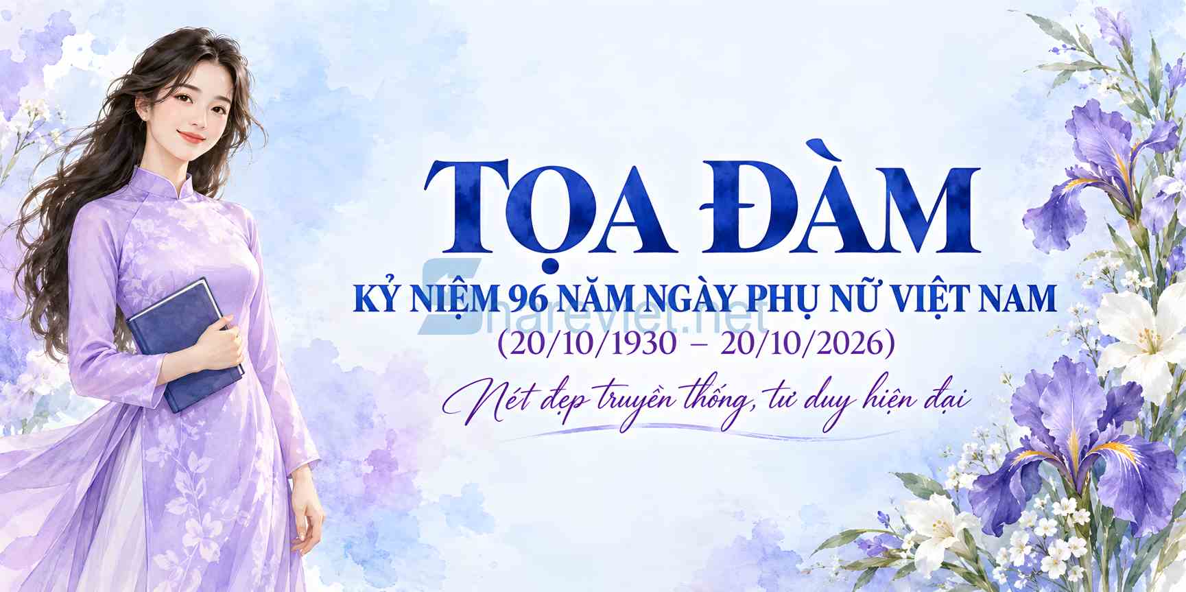Background phông nền maket tọa đàm chào mừng ngày phụ nữ Việt Nam 20.10 file PNG  (13)