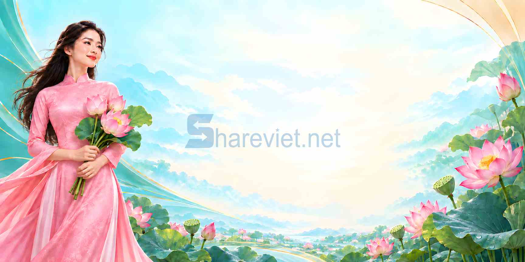 Alternative view of Background phông nền maket tọa đàm chào mừng ngày phụ nữ Việt Nam 20.10 file PNG (1)