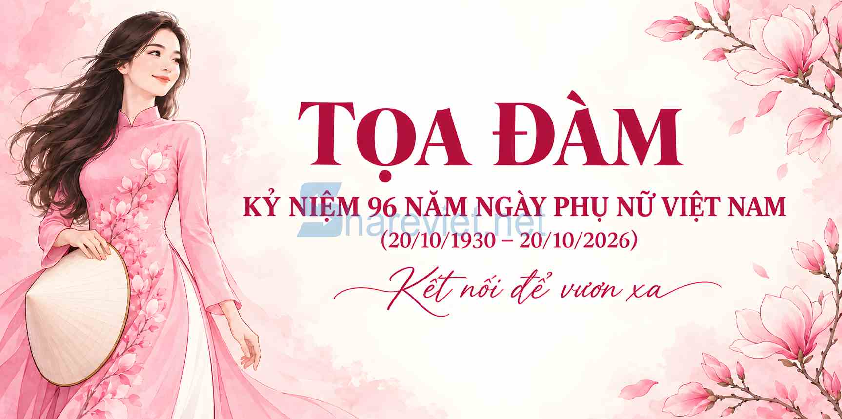 Background phông nền maket tọa đàm chào mừng ngày phụ nữ Việt Nam 20.10 file PNG  (2)