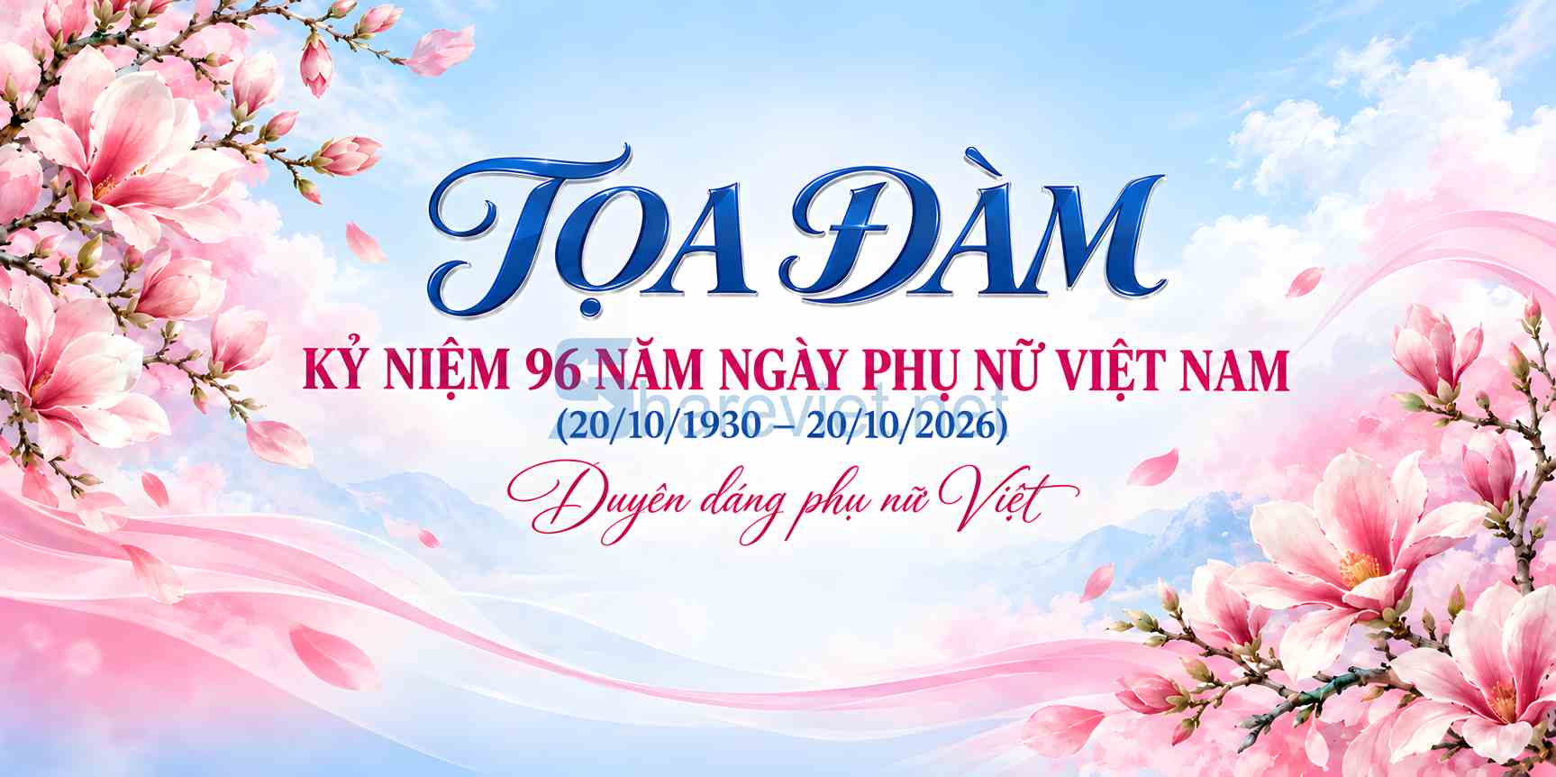 Background phông nền maket tọa đàm chào mừng ngày phụ nữ Việt Nam 20.10 file PNG  (5)