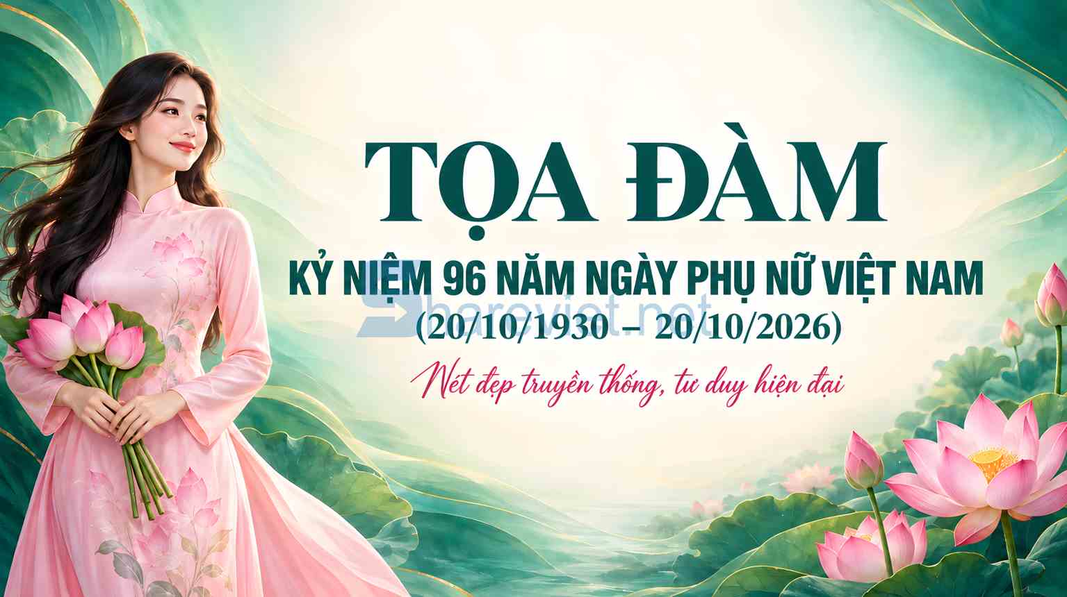 Background phông nền maket tọa đàm chào mừng ngày phụ nữ Việt Nam 20.10 file PNG  (9)