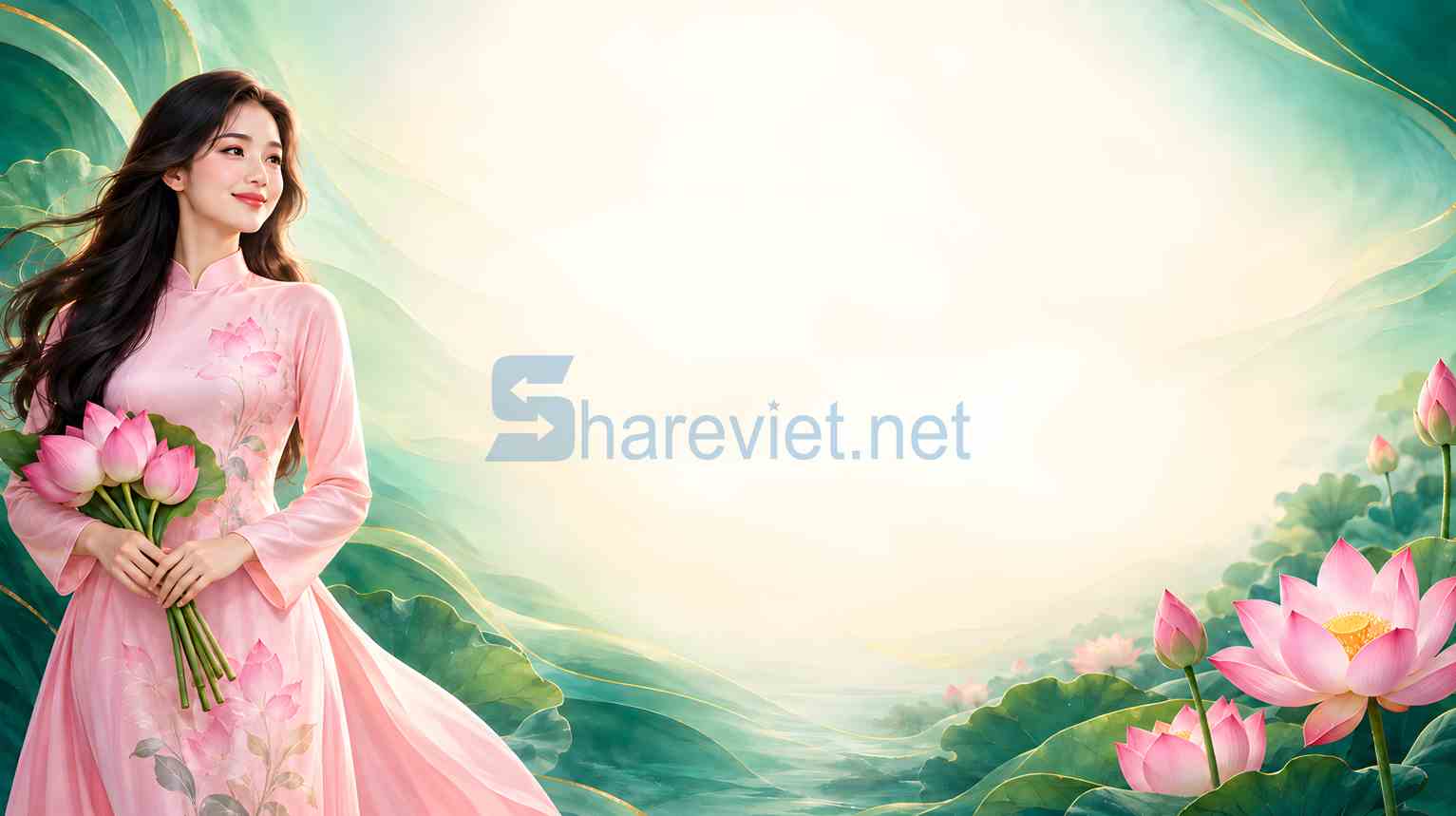 Alternative view of Background phông nền maket tọa đàm chào mừng ngày phụ nữ Việt Nam 20.10 file PNG  (9)